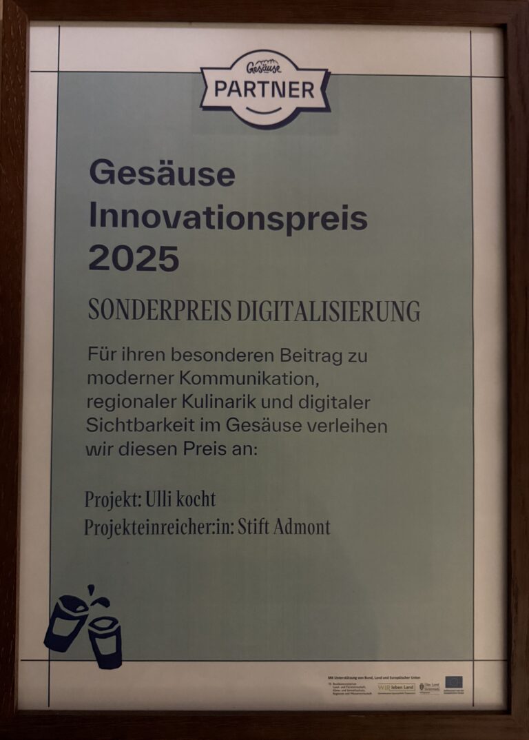 Sonderpreis Gesäuse Innovationspreis Ulli kocht